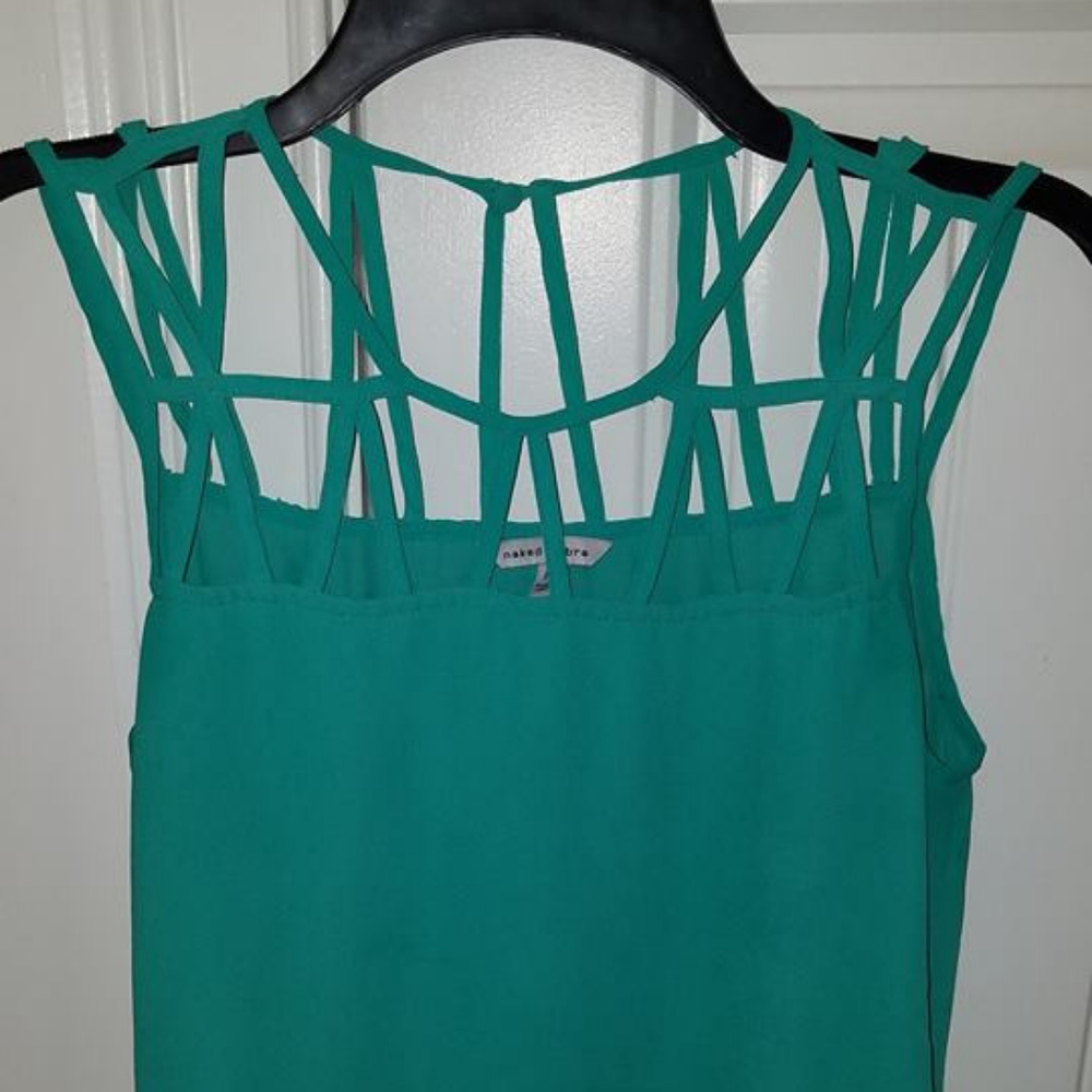 Naked Zebra green strapped top size M